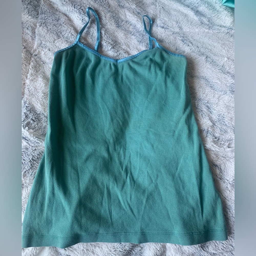 Teal green tank top. Size 10